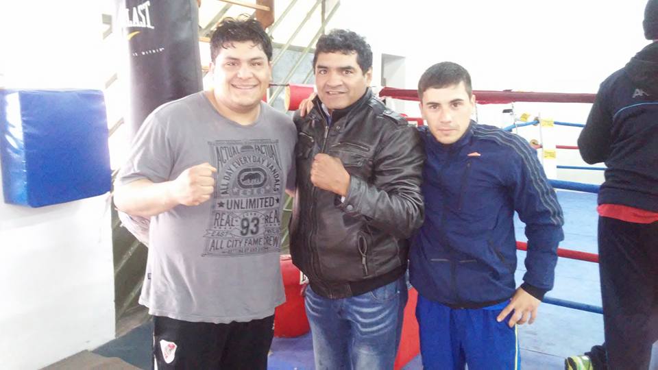 Luis Calderón y Oscar Quiroga junto con el "Roña" Castro durante los entrenamientos. 