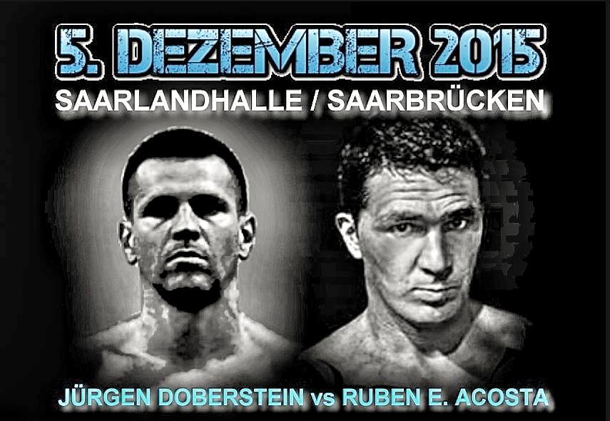 El afiche de la pelea Doberstein-Acosta en Alemania. 