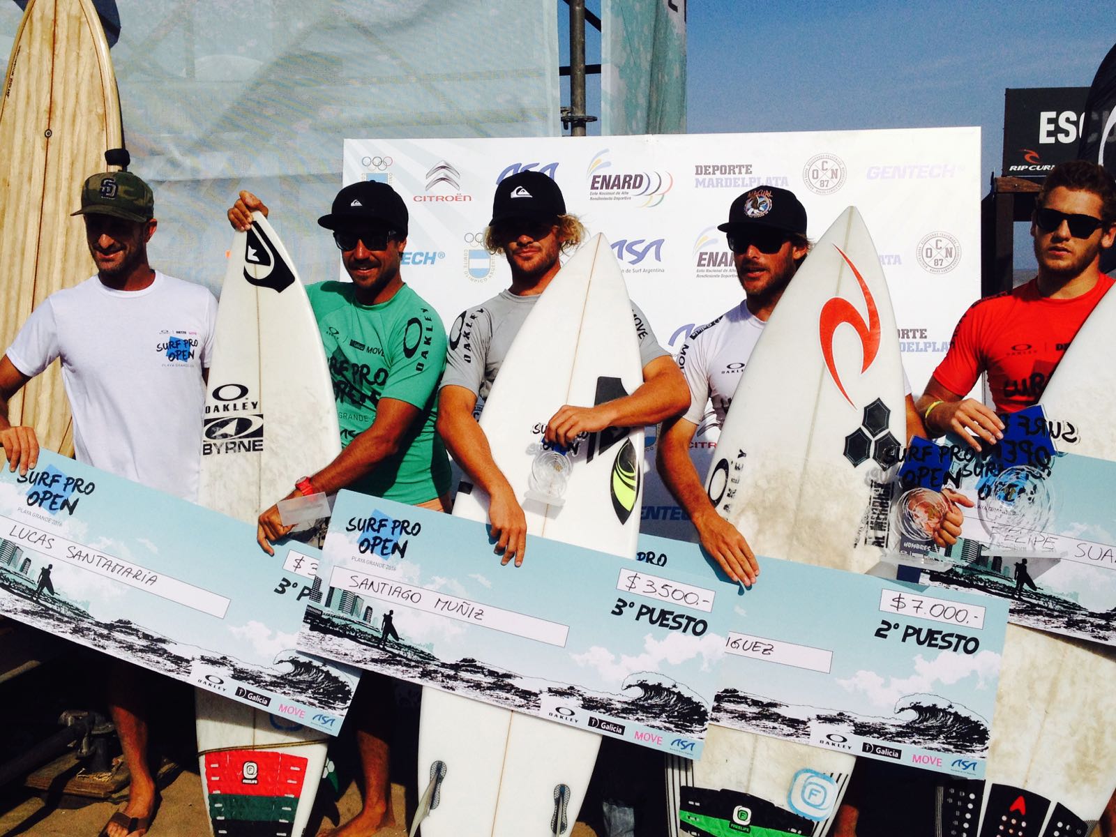 Felipe Suárez se consagró  campeón. En la foto, los finalistas. (Foto: Prensa ASA)