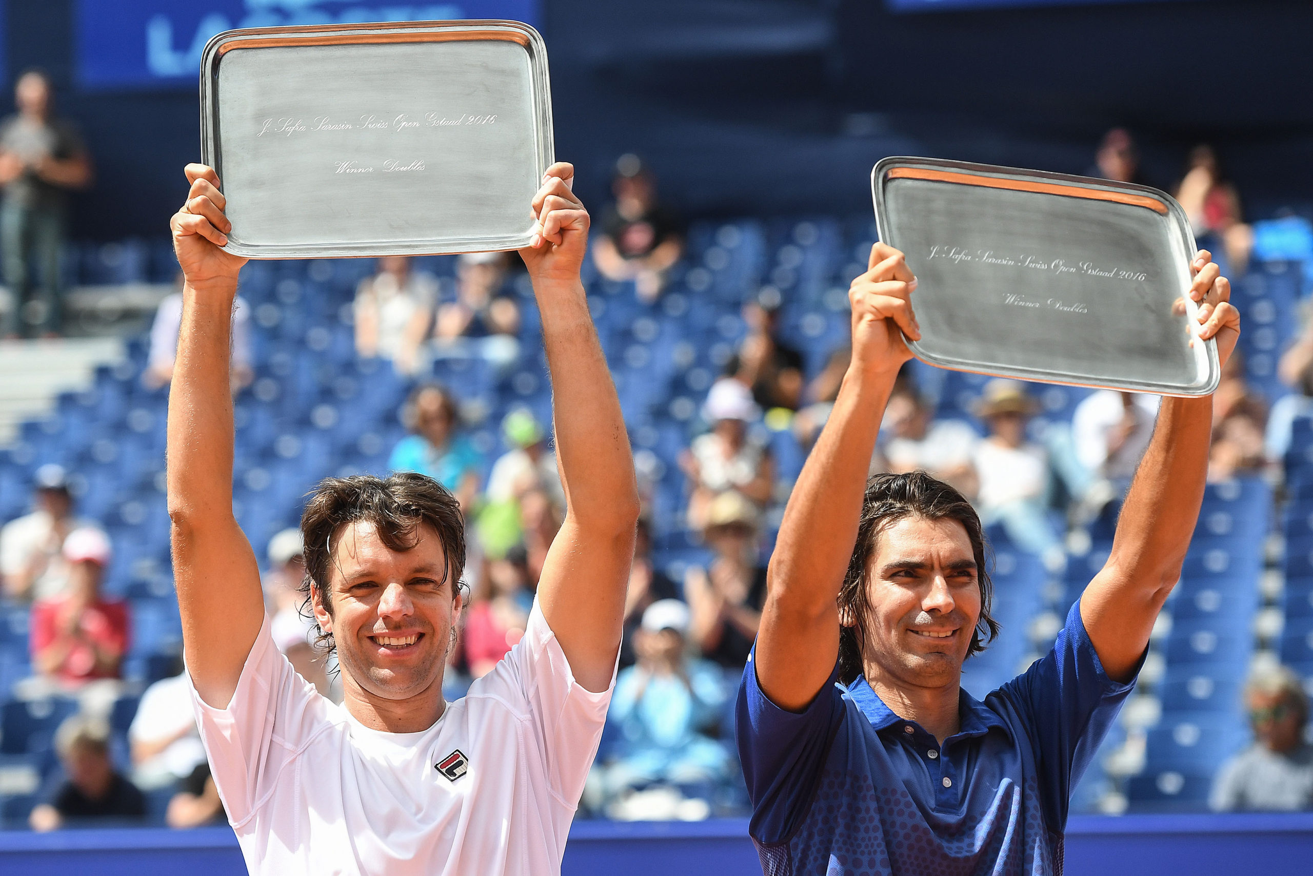 Horacio Zeballos y Julio Peralta con el título ganado en alto. (Foto: Valeriano Di Domenico)