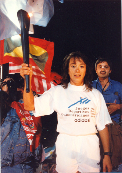 Nora Vega el día de la ceremonia inaugural de los Juegos Panamericanos.