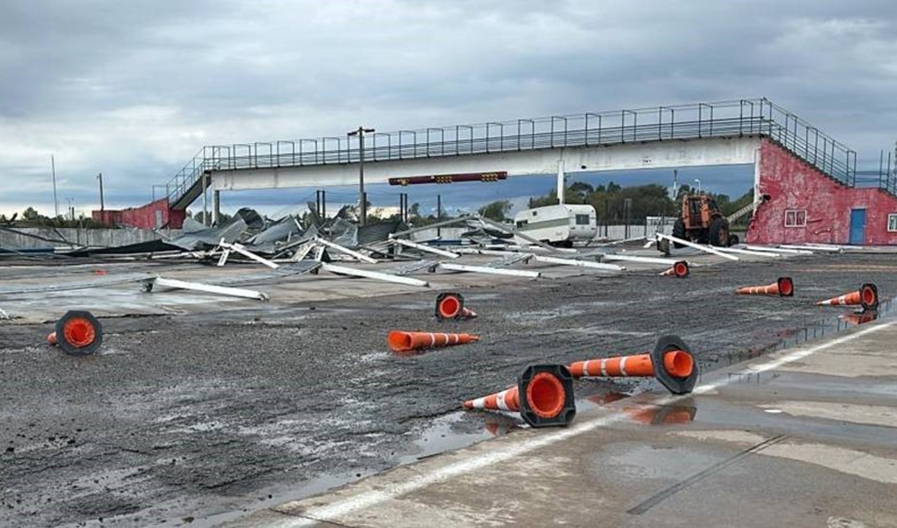 El autódromo de 9 de Julio fue arrasado por el temporal.